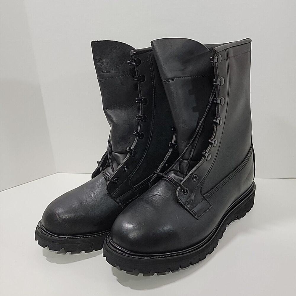 New Vibram Black‎ Combat Leather Boot, Intermediate Cold/Wet Size 9 W 11412B